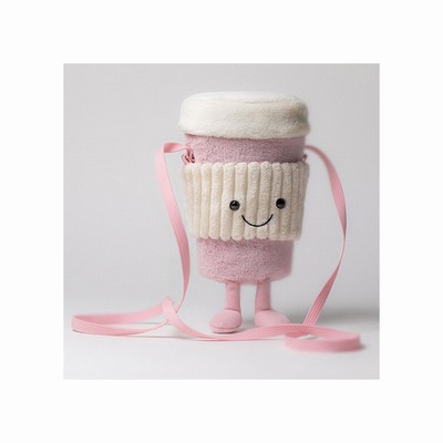 Jellycat Amuseables Coffee-To-Go Pink Bag Australia | 106827NQY